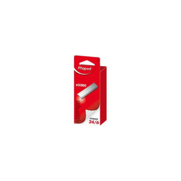 Agrafes 24/6 zinguées en boite de 5000 MAPED