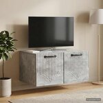 vidaXL Meuble TV mural Gris béton 59 5 x 41 x 30 cm Bois d'ingénierie
