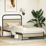 vidaXL Cadre de lit sans matelas 100x200 cm chêne sonoma