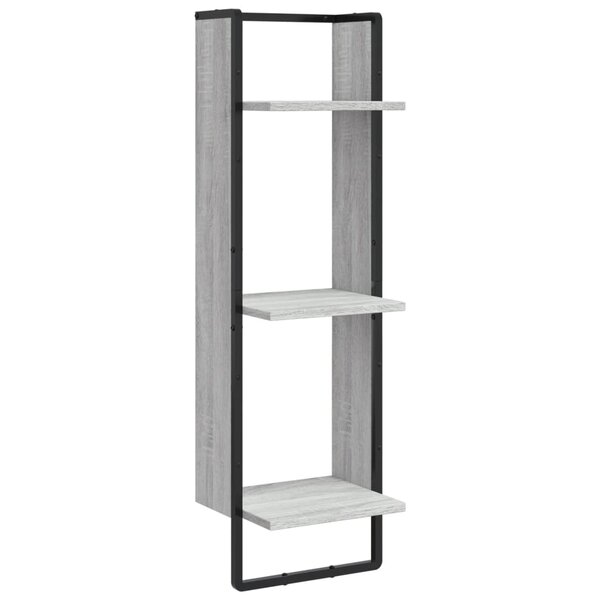 vidaXL Étagère murale 3 niveaux sonoma gris 30x25x100 cm