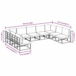 Ensemble de canapé de jardin avec coussin 9 Pièces Noir Aluminium
