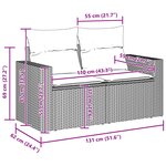 vidaXL Ensemble de canapé de jardin avec coussin 8 Pièces Noir polyrotin