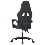 vidaXL Chaise de jeu pivotante Noir et bleu Similicuir