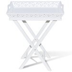 vidaXL Table d'appoint avec plateau Blanc