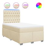 vidaXL Sommier à lattes de lit avec matelas crème 120x190 cm tissu