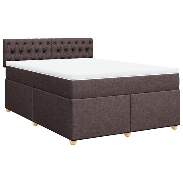 vidaXL Sommier à lattes de lit avec matelas Marron foncé 160x200 cm