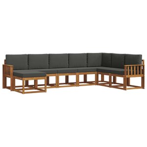 vidaXL Ensemble de canapés d'extérieur 8 pc Naturel et Anthracite