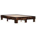 vidaXL Cadre de lit sans matelas chêne fumé 140x190 cm