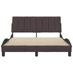 vidaXL Cadre de lit sans matelas marron foncé 140x190 cm tissu