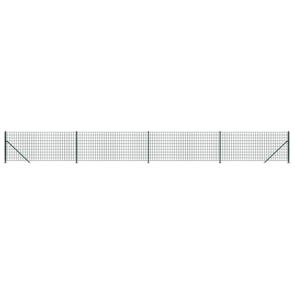 vidaXL Clôture en treillis métallique avec bride vert 1 1x10 m