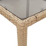 vidaXL Ensemble à manger de jardin et coussins 7 Pièces beige rotin verre