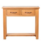 vidaXL Table console avec 2 tiroirs 83x30x73 cm Bois de chêne massif