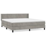 vidaXL Sommier à lattes de lit et matelas Gris clair 160x200cm Velours