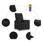 vidaXL Fauteuil de massage inclinable électrique Noir Tissu