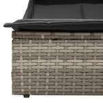 vidaXL Chaise longue double et auvent et coussins gris résine tressée