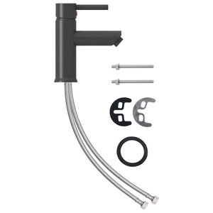 vidaXL Robinet de lavabo de salle de bain Gris 130x176 mm