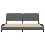 vidaXL Cadre de lit sans matelas gris foncé 200x200 cm tissu