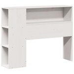 vidaXL Lit bibliothèque sans matelas blanc 90x190cm bois de pin massif