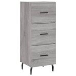 vidaXL Buffet haut Sonoma gris 34 5x34x180 cm Bois d'ingénierie