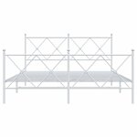 vidaXL Cadre de lit métal avec tête de lit/pied de lit blanc 150x200cm