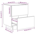 vidaXL Armoire de chevet avec lumières LED noir bois d'ingénierie