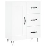 vidaXL Buffet haut Blanc 69 5x34x180 cm Bois d'ingénierie