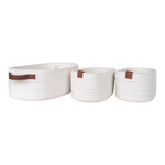 3 paniers blancs en coton