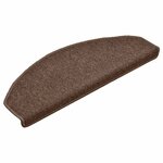 vidaXL Tapis d'escalier 30 pièces 65 x 24 x 4 cm Marron Demi-rond Grand
