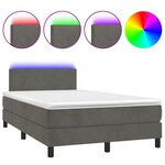 vidaXL Sommier à lattes de lit avec matelas LED gris foncé 120x190 cm