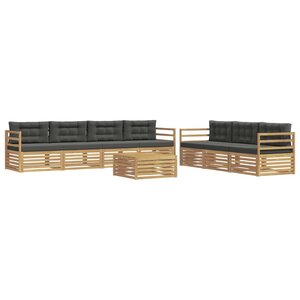 vidaXL Ensemble de canapés d'extérieur 8 pc Blanc et anthracite