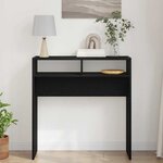 vidaXL Table console Chêne noir 78 x 30 x 80 cm Bois d'ingénierie