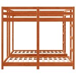 vidaXL Cadre de lit superposé triple Marron cire 160 x 200 cm