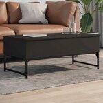 vidaXL Table basse noir 100x50x40 cm bois d'ingénierie et métal
