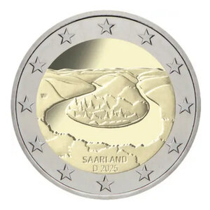 2 euros commémoratives Allemagne 2025 Méandre de la Sarre - les 5 ateliers.