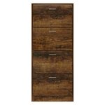 vidaXL Armoire à chaussures Chêne fumé 63x24x147 cm Bois d'ingénierie