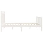 vidaXL Cadre de lit Blanc Bois de pin massif 150x200 cm Très grand