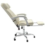 vidaXL Fauteuil inclinable de bureau Crème Similicuir