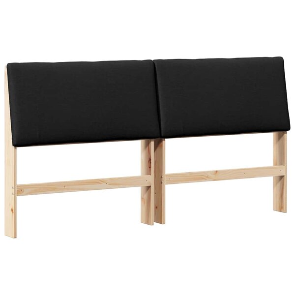 vidaXL Tête de lit capitonnée Noir 180 cm Pin massif