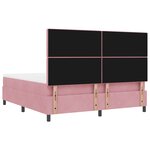 vidaXL Lit à Ressorts avec Matelas & Banc Rose 180x200 cm Velours