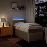 vidaXL Sommier à lattes de lit avec matelas Crème 100x200 cm Tissu