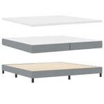 vidaXL Lit Box Spring avec matelas - Gris clair - 200 x 200 cm - Tissu