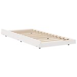 vidaXL Cadre de lit Blanc avec lattes en bois naturel Bois de pin Simple