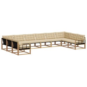 vidaXL Ensemble de canapés d'extérieur 10 pc Blanc et Beige