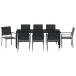 vidaXL Ensemble de salle à manger pour jardin 9 Pièces Noir Poly rotin