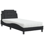 vidaXL Lit avec matelas noir 100x200 cm similicuir