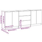 vidaXL Buffet Chêne noir 180 x 30 x 70 cm Bois d'ingénierie