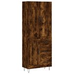 vidaXL Buffet haut Chêne fumé 69 5x34x180 cm Bois d'ingénierie