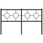 vidaXL Tête de lit métal noir 140 cm