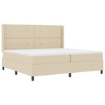 vidaXL Lit à ressorts avec matelas Crème 200 x 200 cm tissu