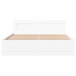 vidaXL Cadre de lit 2 Pièces Blanc 150 x 200 cm Bois d'ingénierie